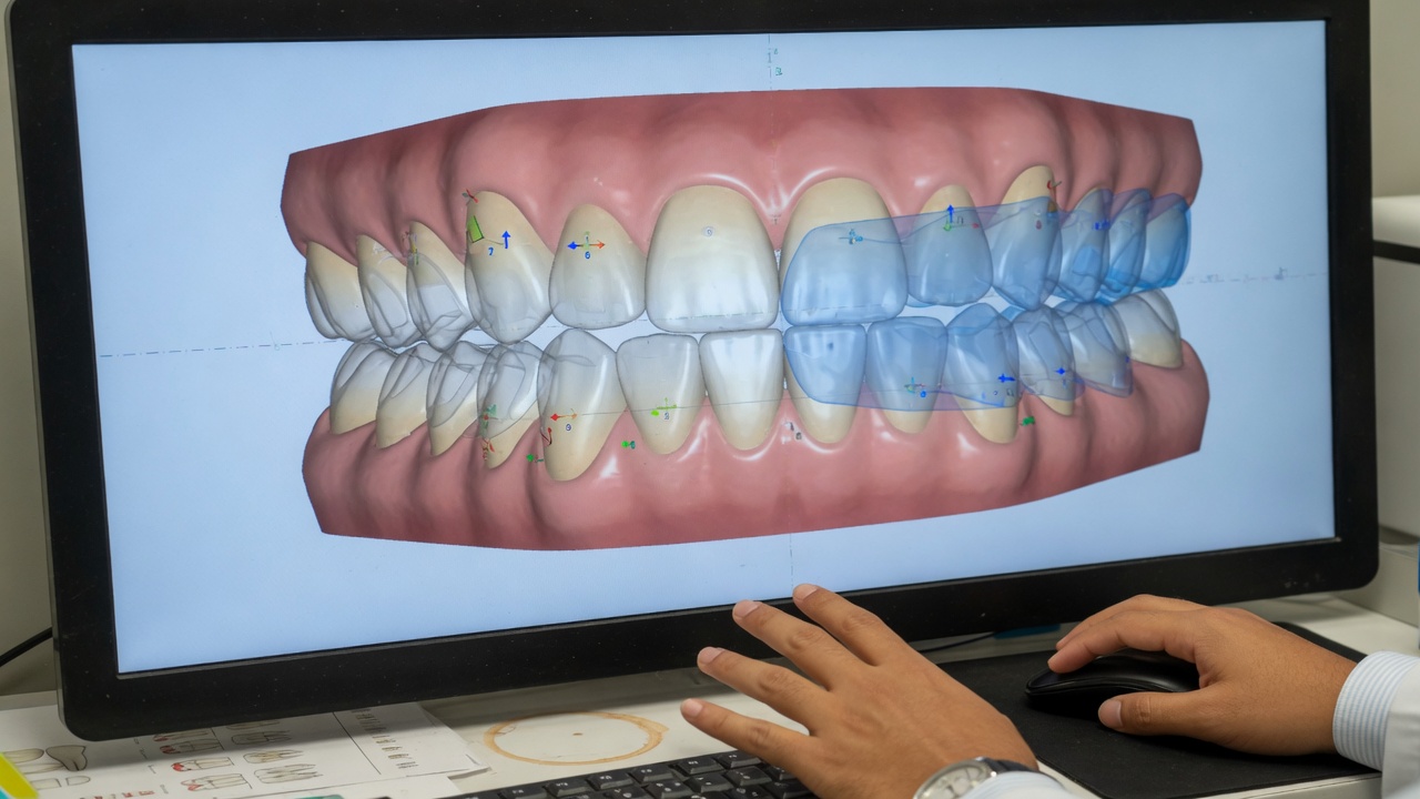 Planification 3D d’un alignement dentaire invisible au cabinet d’orthodontie