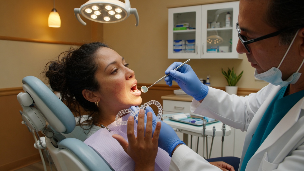 Contrôle post-opératoire d’occlusion avec une gouttière dentaire de stabilisation